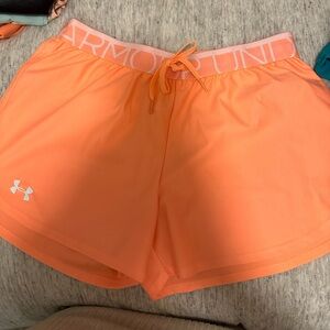 EUC Neon Orange/ Peach Under Armour Shorts